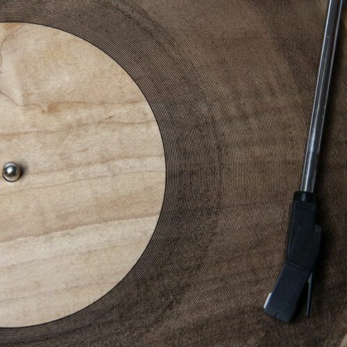 Laser-Cut Wooden Record