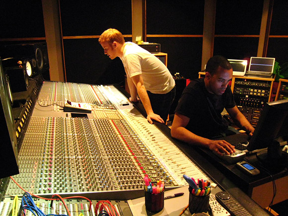 Skratch Bastid and Roger Swan mixing “Situation” at Hipposonic studios in Vancouver
